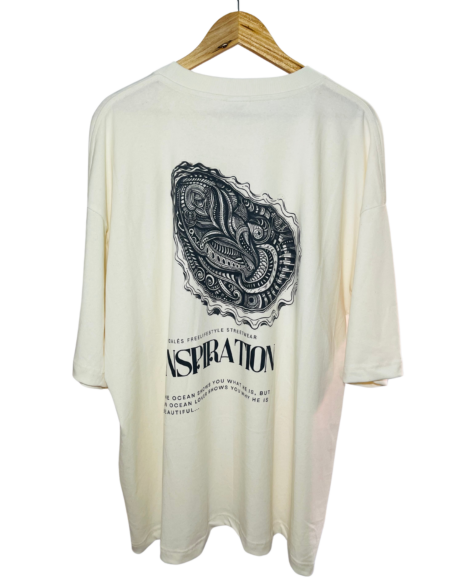 T-shirt Unisex Oversize Oyster Inspiration - Pardalês_Free Lifestyle