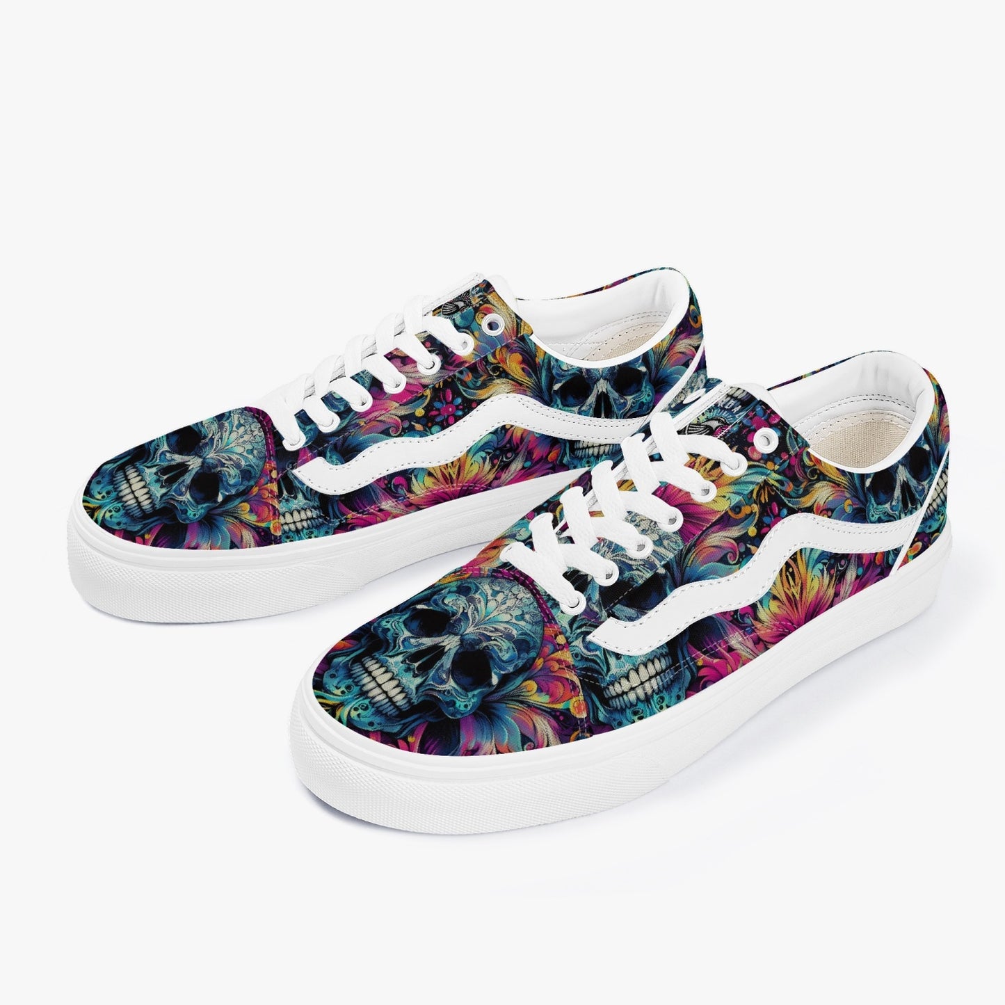 Sneakers Unisex Trendy Low-Top Skull - Pardalês_Free Lifestyle