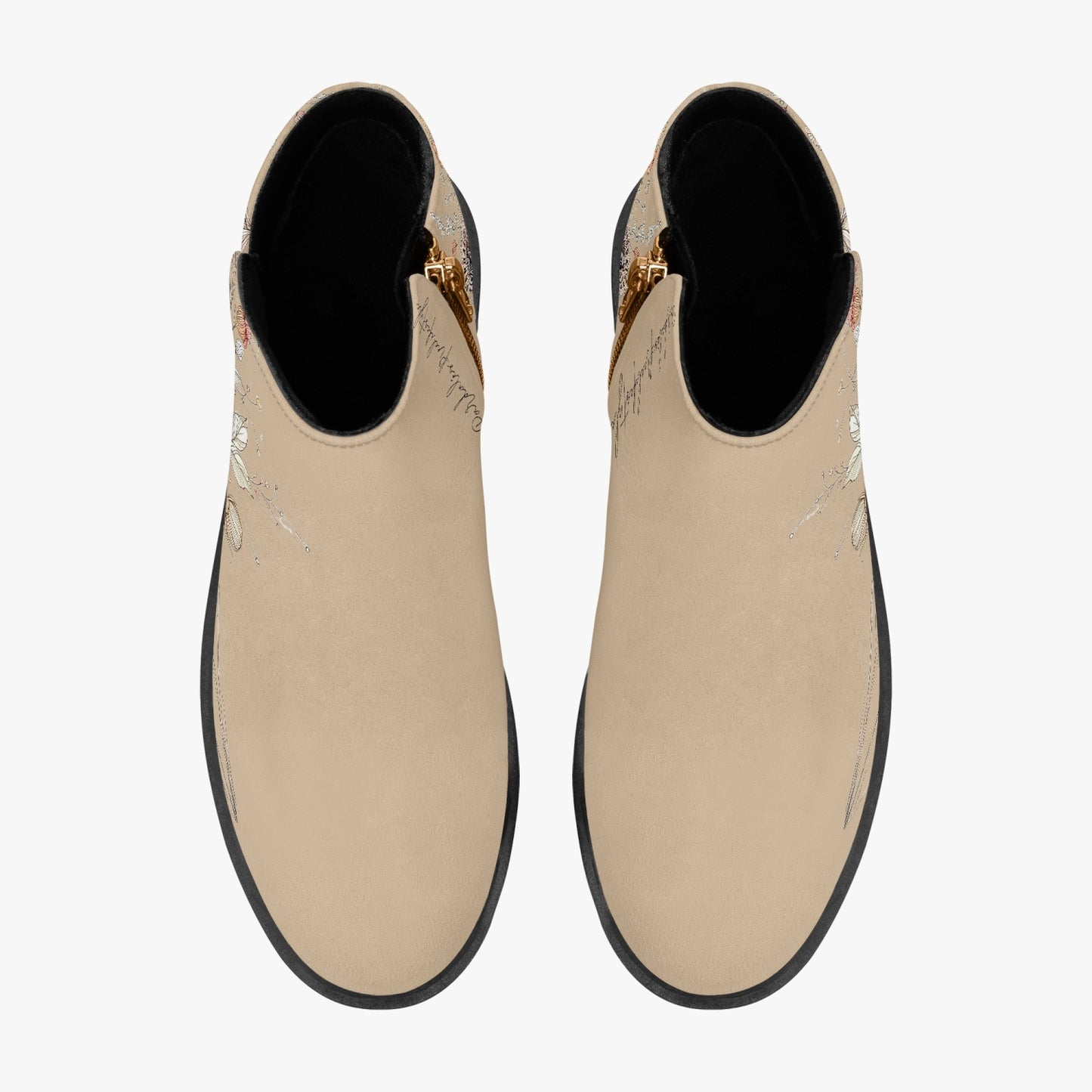 Boots Female Zipper Flowers - Pardalês_Free Lifestyle