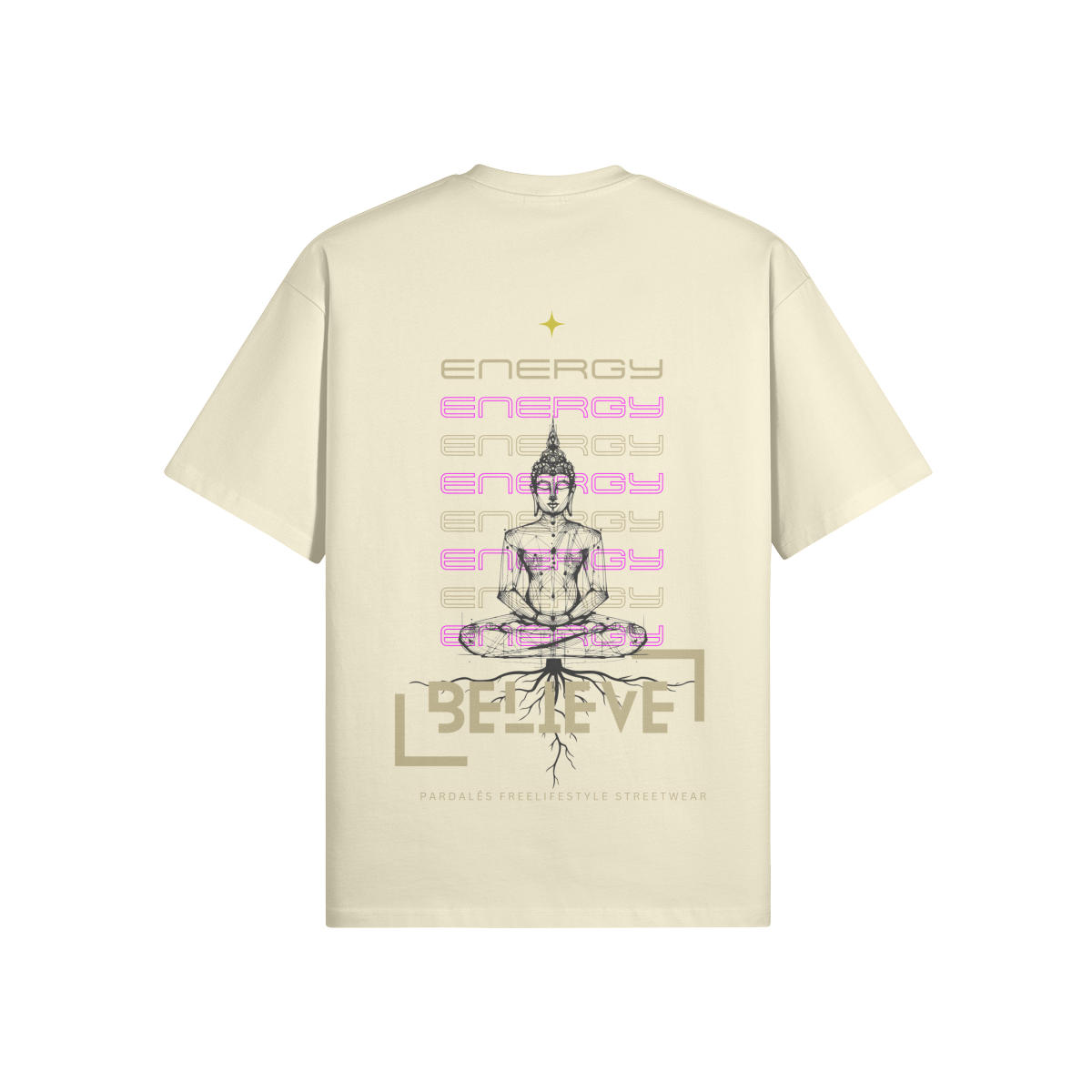 T-shirt Unisex Oversize Buddha Believe - Pardalês_Free Lifestyle
