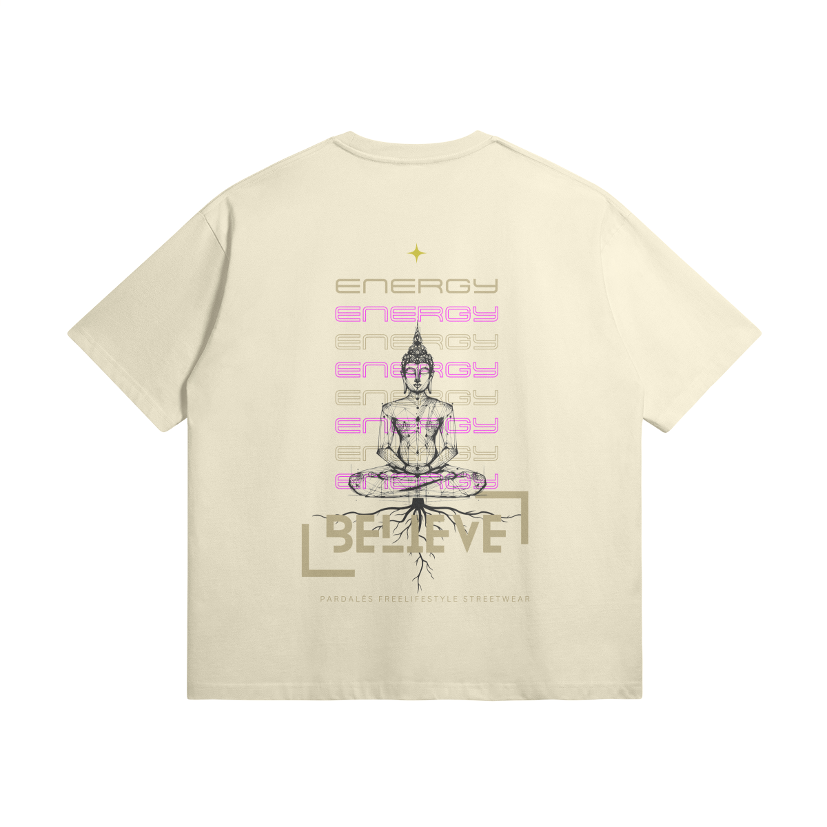 T-shirt Unisex Oversize Buddha Believe - Pardalês_Free Lifestyle