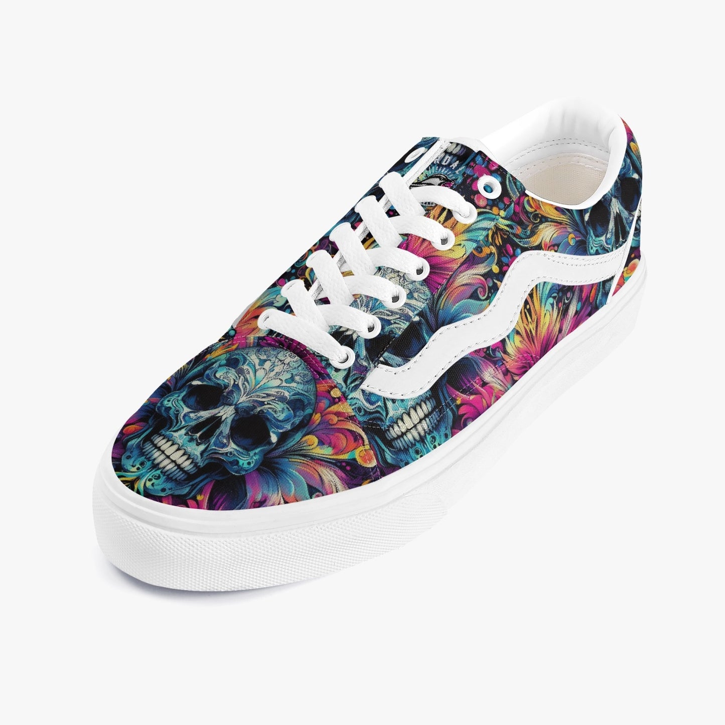 Sneakers Unisex Trendy Low-Top Skull - Pardalês_Free Lifestyle