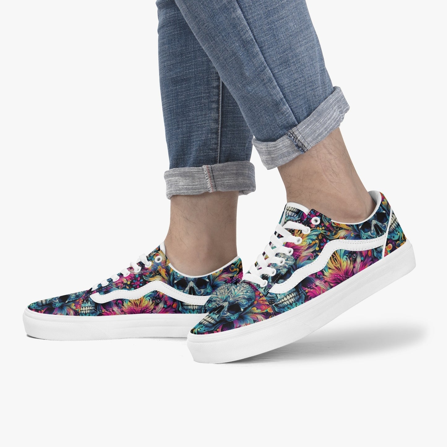 Sneakers Unisex Trendy Low-Top Skull - Pardalês_Free Lifestyle