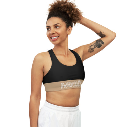 Sports Bra - Black & Beige