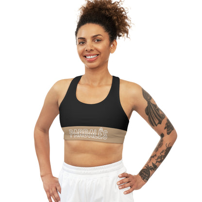 Sports Bra - Black & Beige