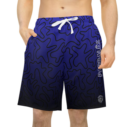 Men Long Shorts - Blue Gradient