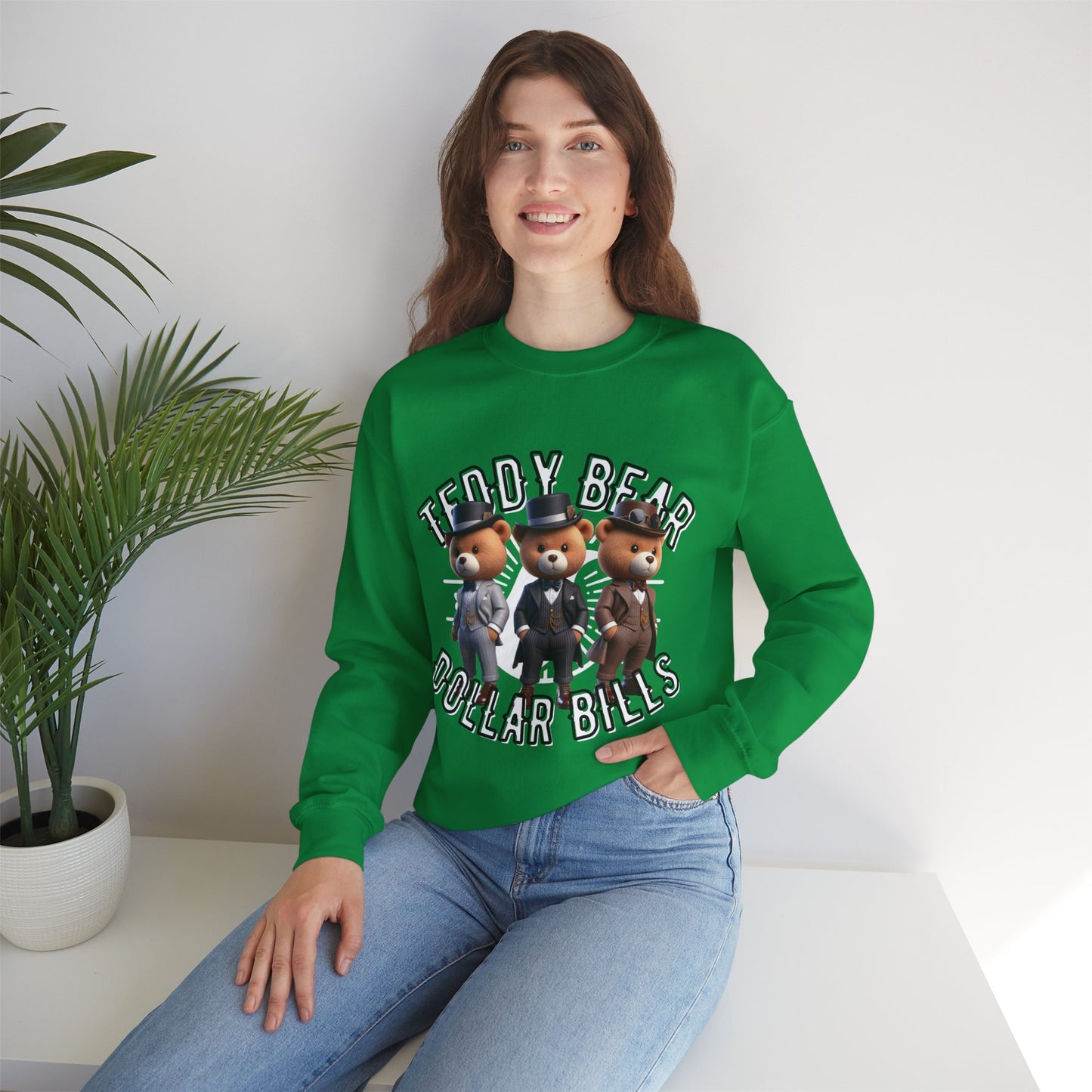 Unisex Sweatshirt - Teddy Dollar Bills - Pardalês_Free Lifestyle