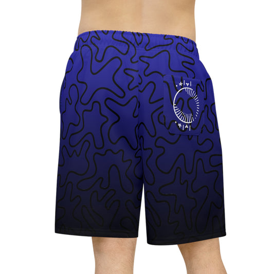 Men Long Shorts - Blue Gradient