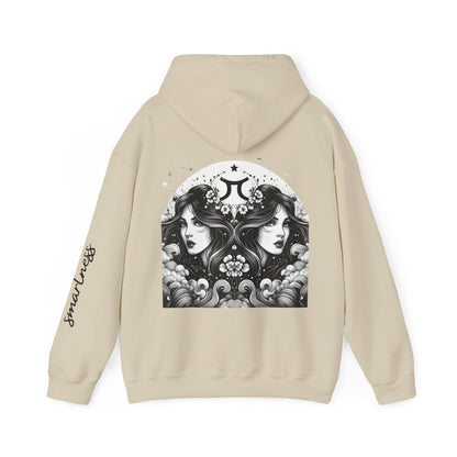 Unisex Hooded Sweatshirt - Gemini Sign - Pardalês_Free Lifestyle