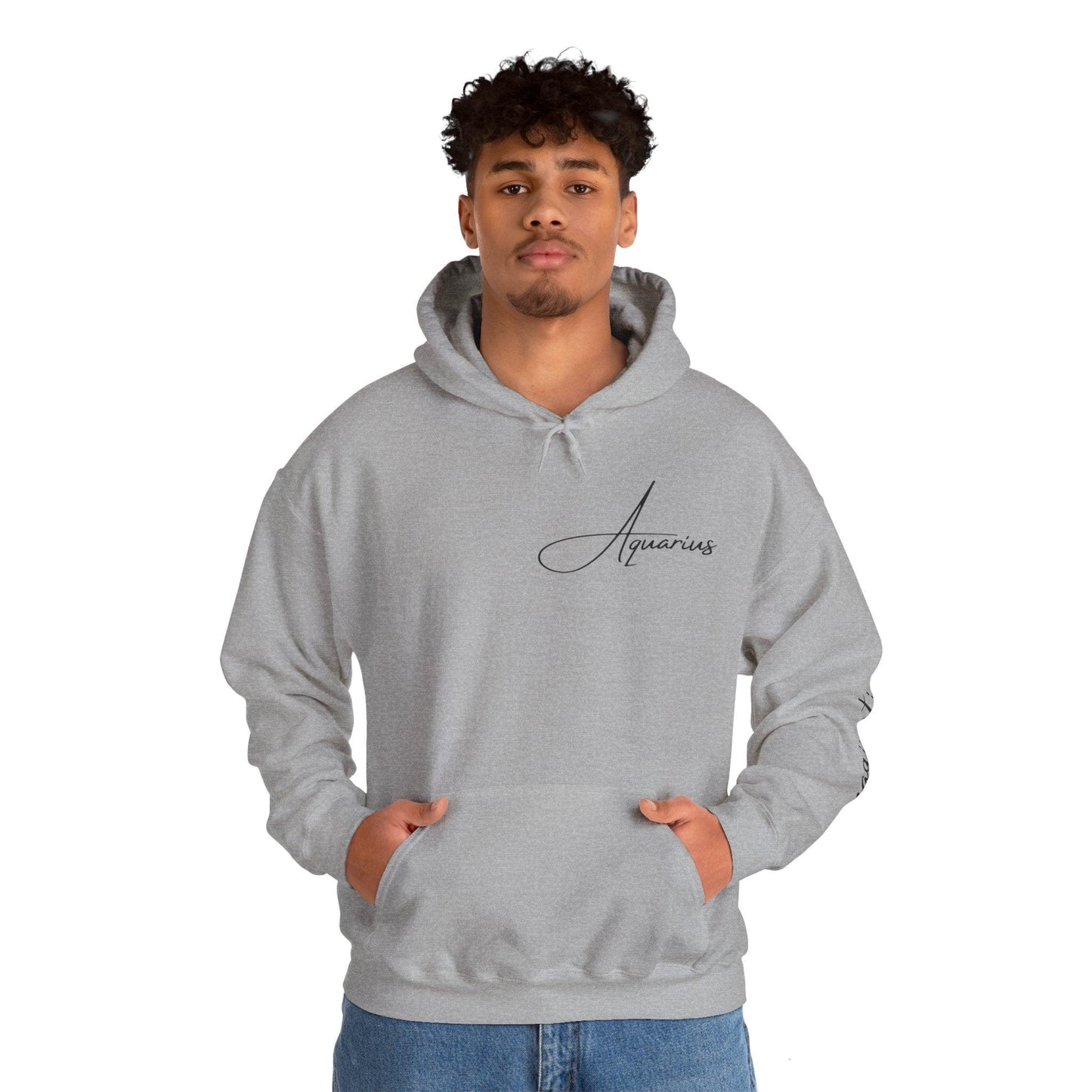 Unisex Hooded Sweatshirt - Aquarius Sign - Pardalês_Free Lifestyle