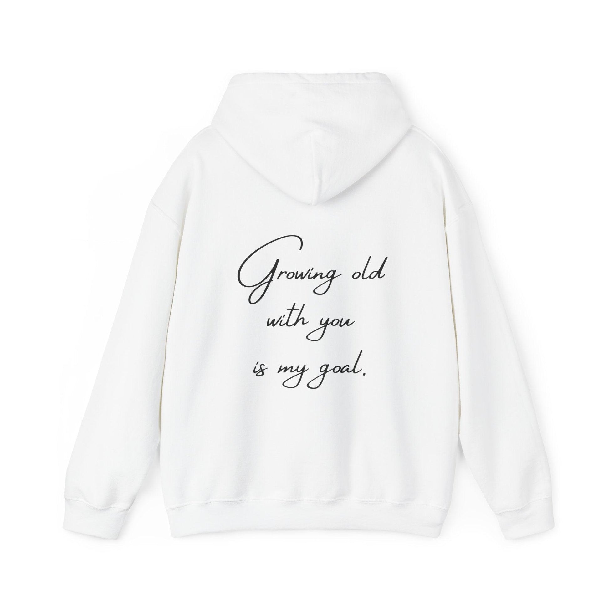 Unisex Hooded Sweatshirt - Valentine's Day - Growing old - Couple Shirt 1/2 - Pardalês_Free Lifestyle