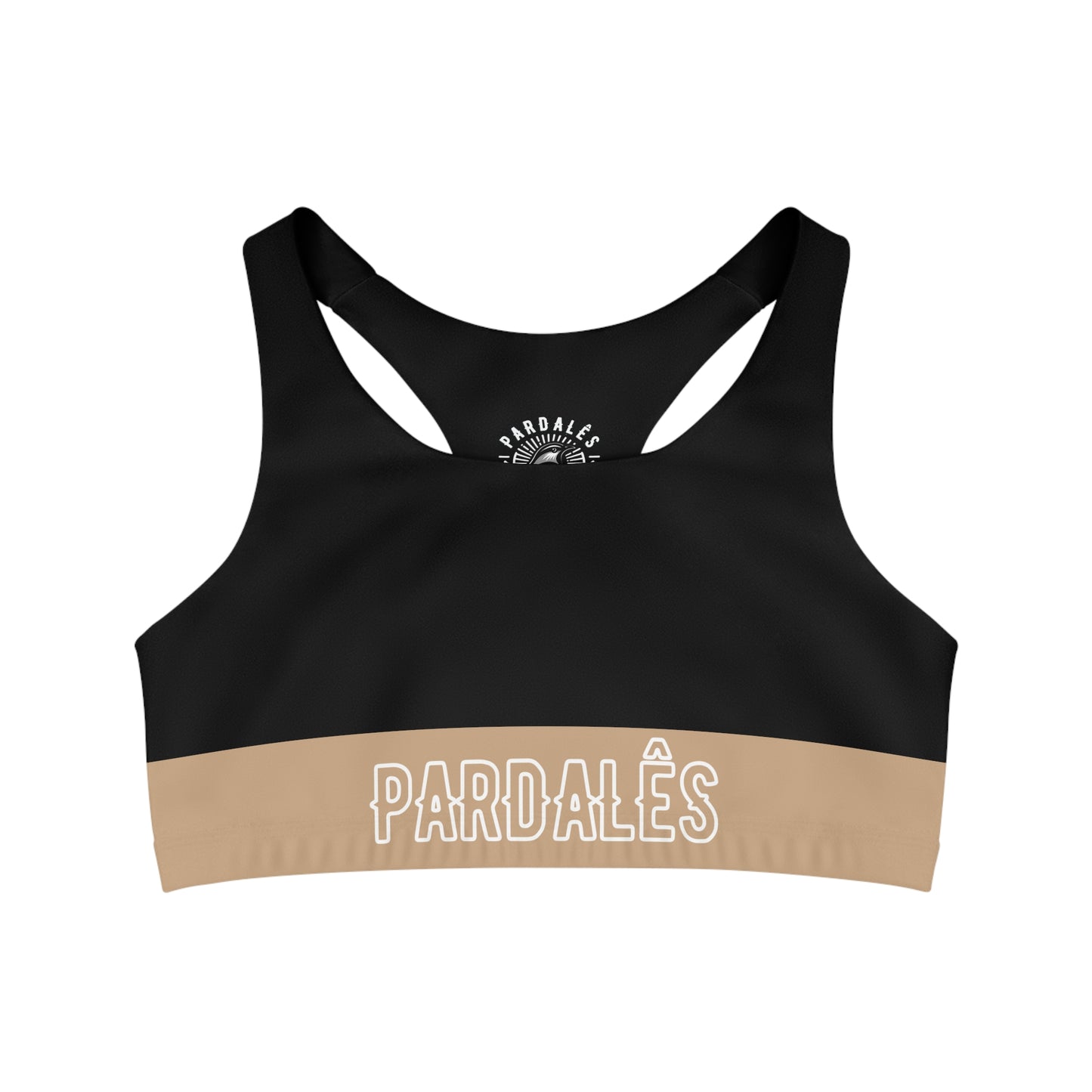 Sports Bra - Black & Beige