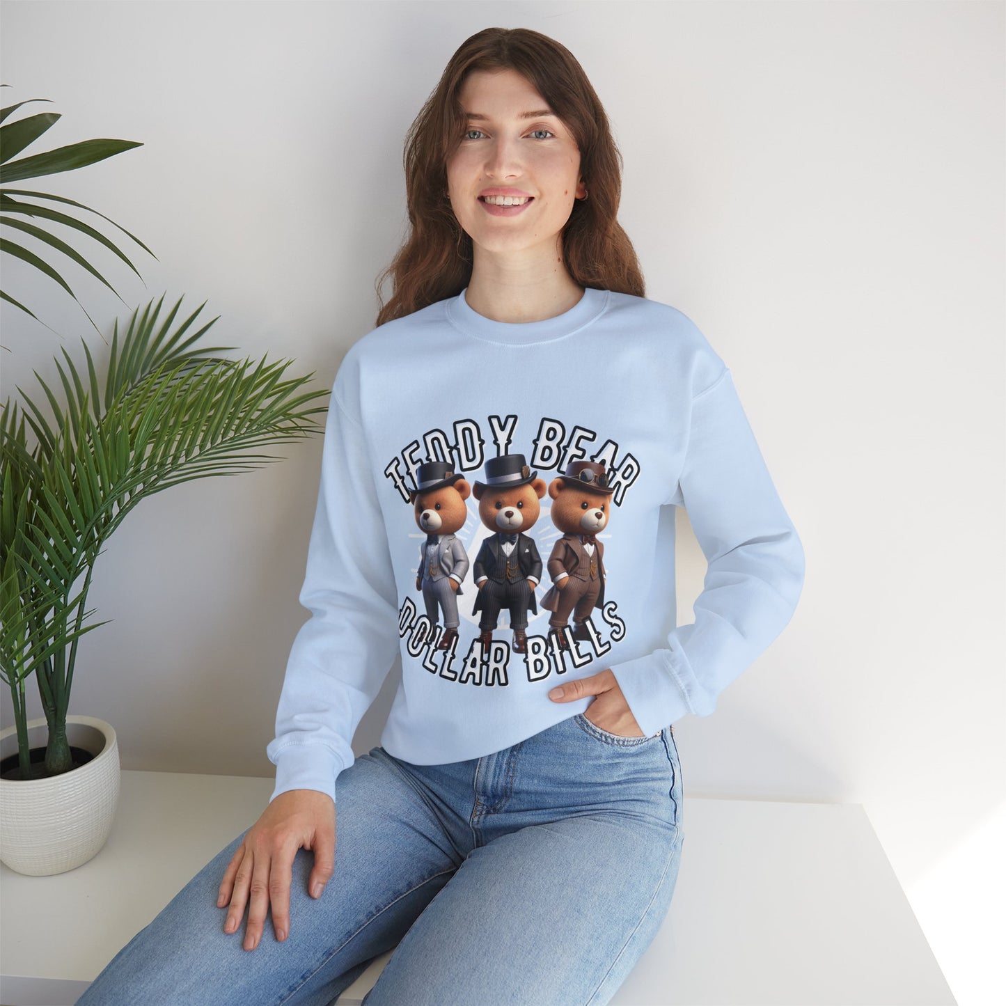 Unisex Sweatshirt - Teddy Dollar Bills - Pardalês_Free Lifestyle