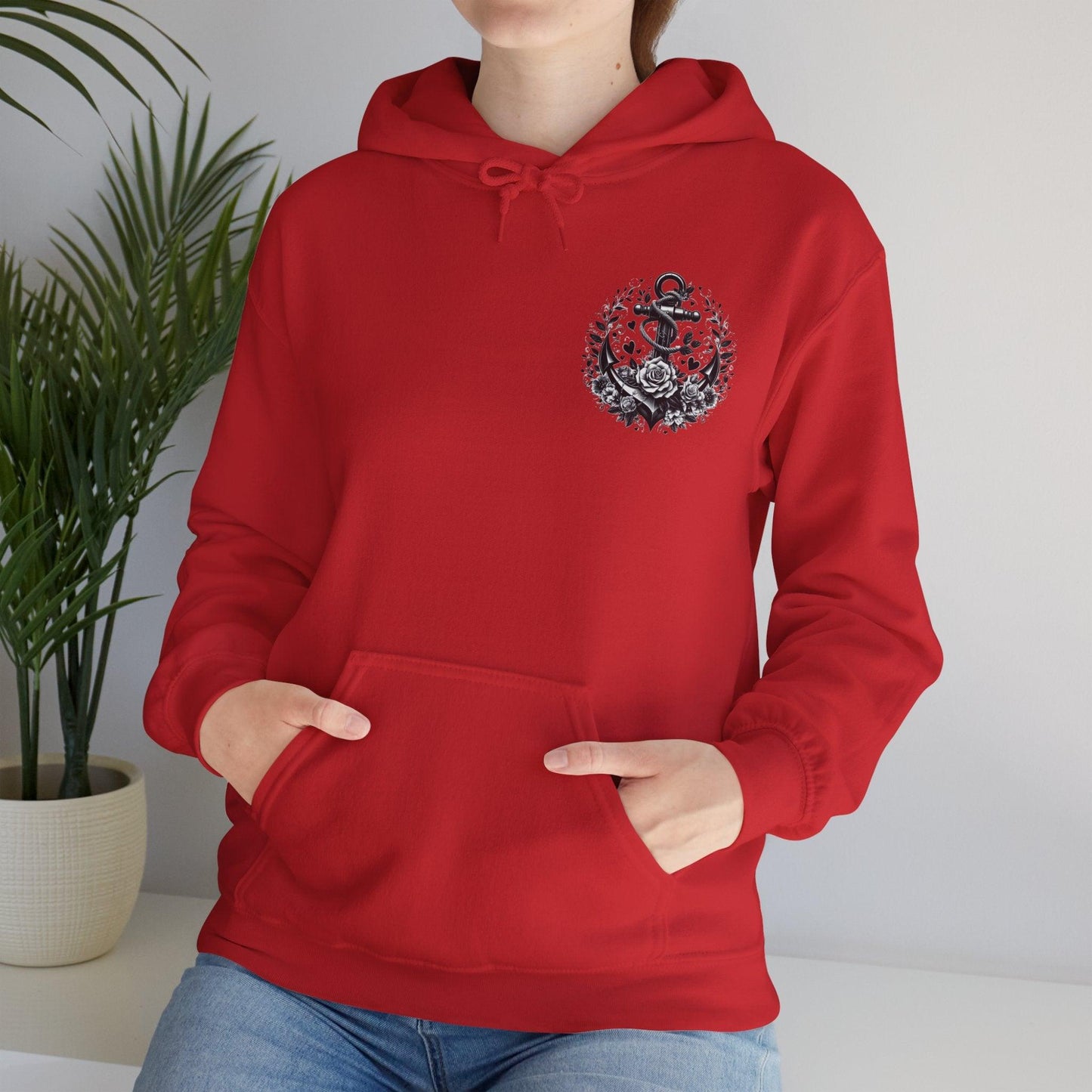 Unisex Hooded Sweatshirt - Valentine's Day - Anchor - Couple Shirt 1/2 - Pardalês_Free Lifestyle