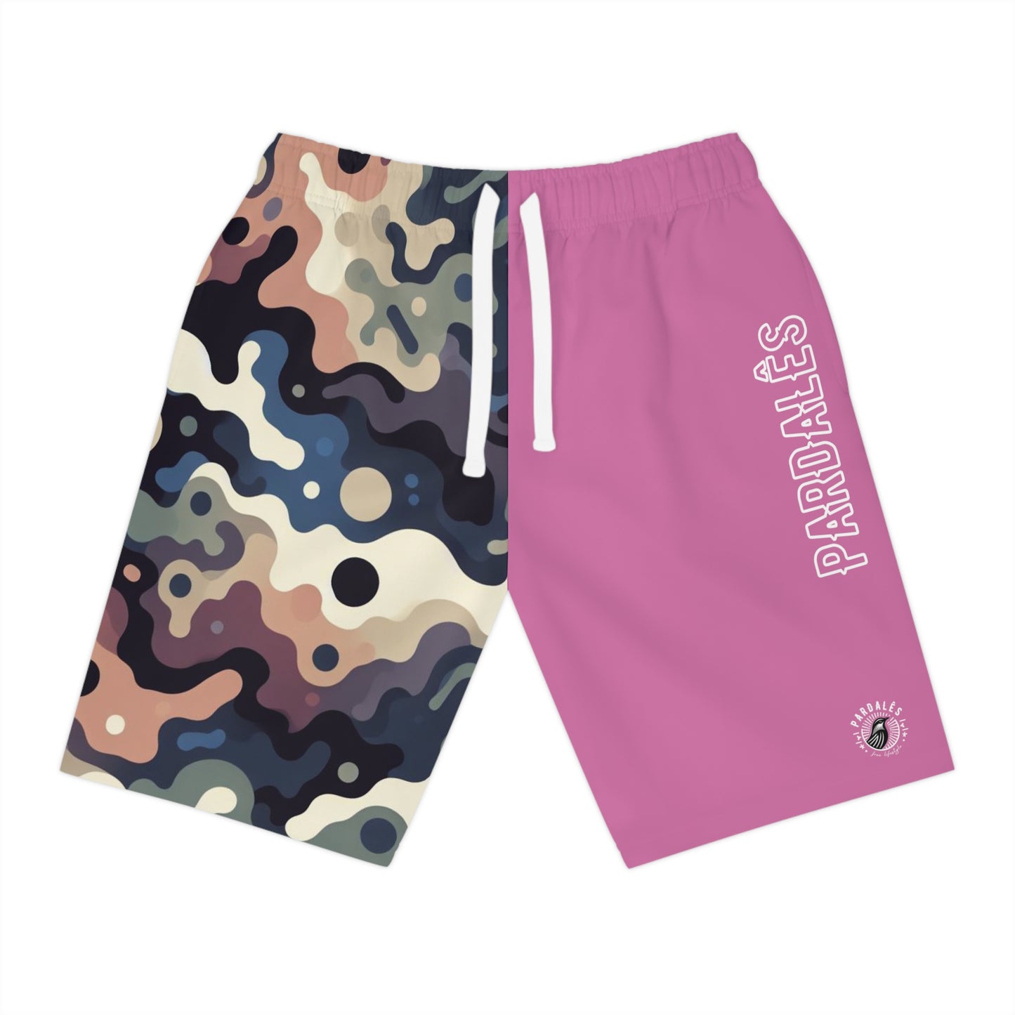 Men Long Shorts - Pink & Pattern