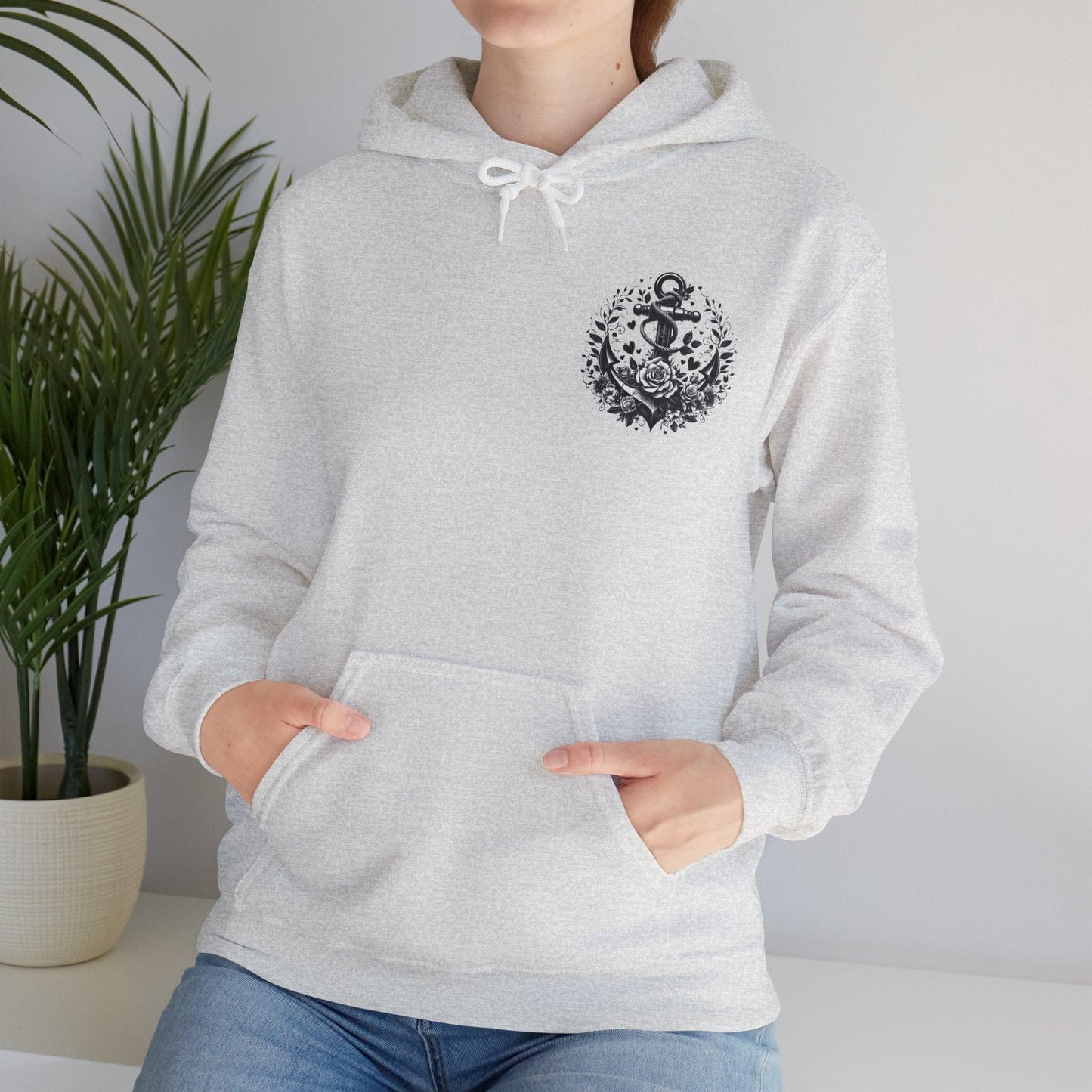 Unisex Hooded Sweatshirt - Valentine's Day - Anchor - Couple Shirt 1/2 - Pardalês_Free Lifestyle