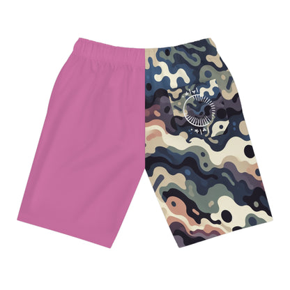 Men Long Shorts - Pink & Pattern