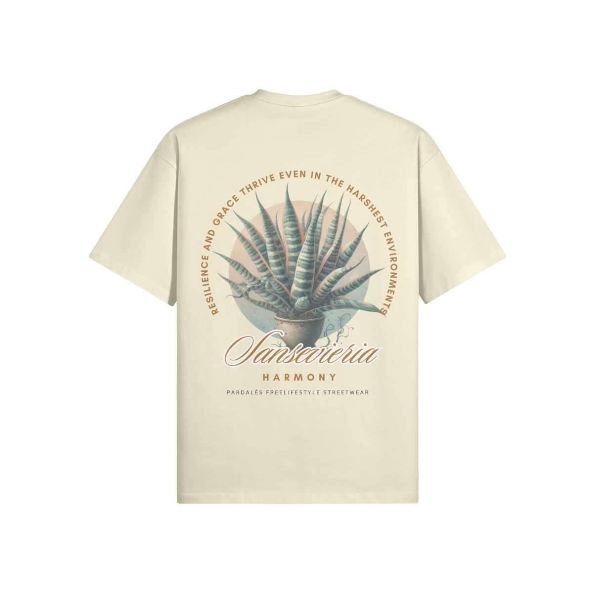 T-shirt Unisex Oversize Sansevieria Plant Pardalês_Free Lifestyle