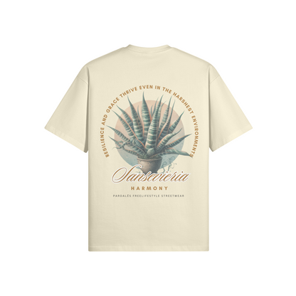 T-shirt Unisex Oversize Sansevieria Plant Pardalês_Free Lifestyle