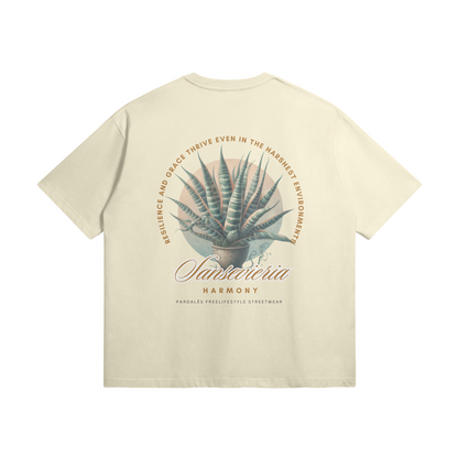 T-shirt Unisex Oversize Sansevieria Plant Pardalês_Free Lifestyle