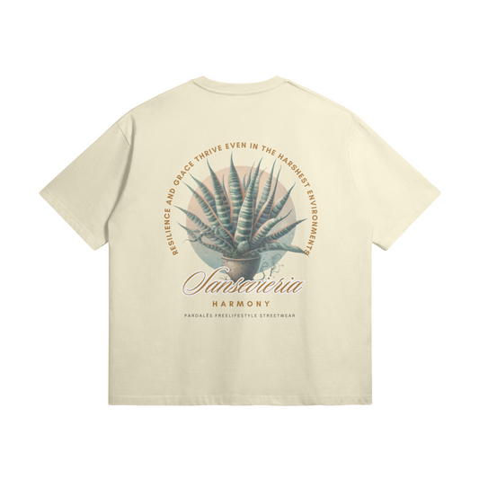 T-shirt Unisex Oversize Sansevieria Plant Pardalês_Free Lifestyle